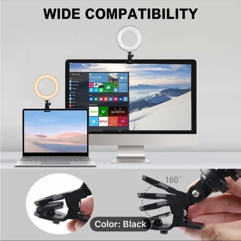 NIB Video Conferencing Lighting Ring Zoom Call Lighting Computer Laptop Light
